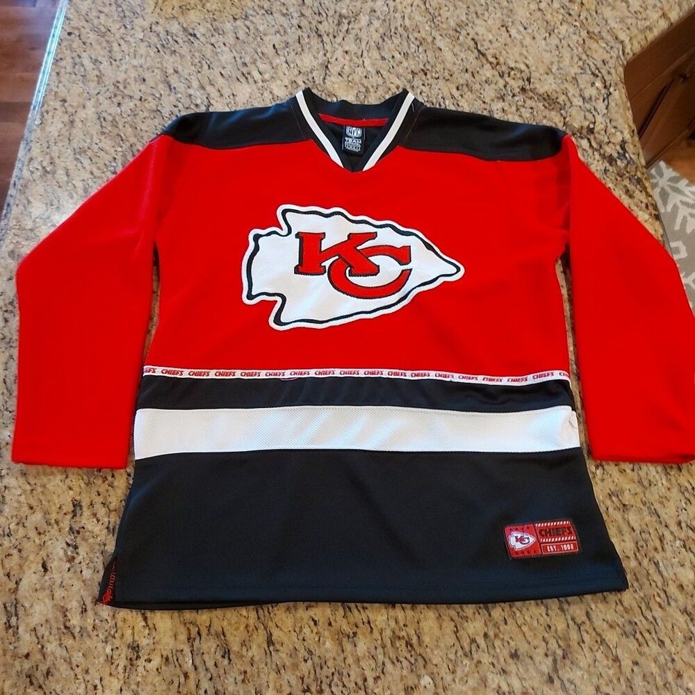 Kansas City Chiefs Hockey Jersey NFL Team Apparel Size Youth (14-16)